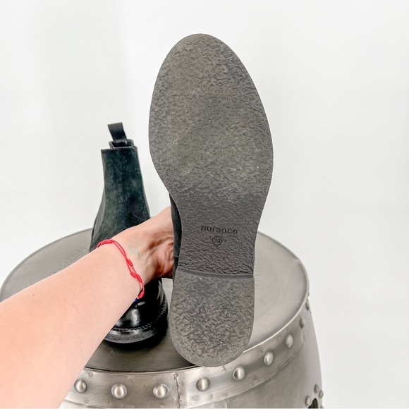 Black Nursace Suede Booties - Picture 6 of 9